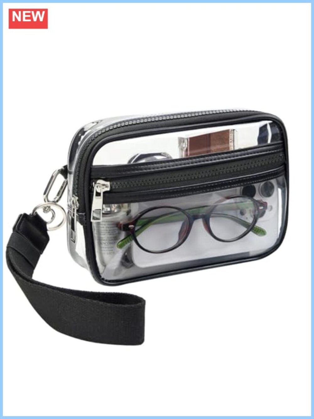 Clear Wristlet Stadium Approved Transparent Purse Wallet PVC